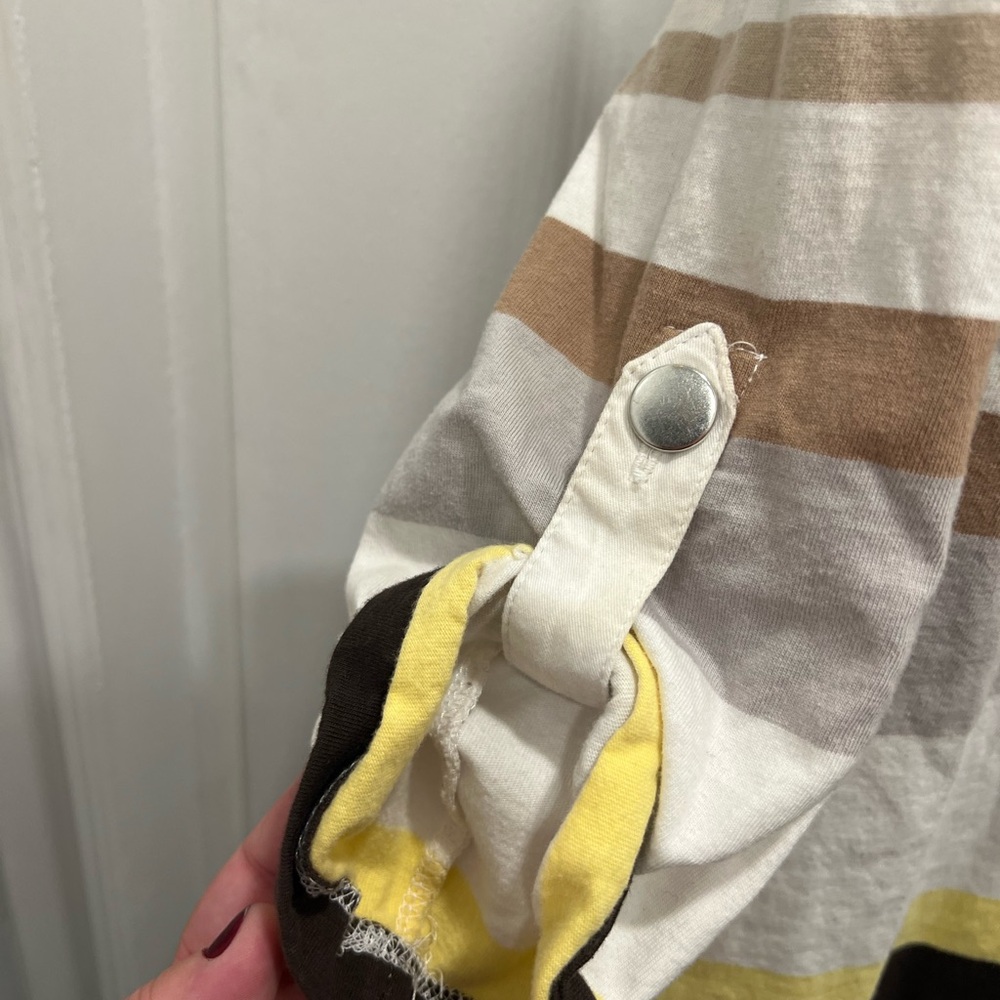Striped Women's Top in Yellow and Brown - Picture 4 of 5